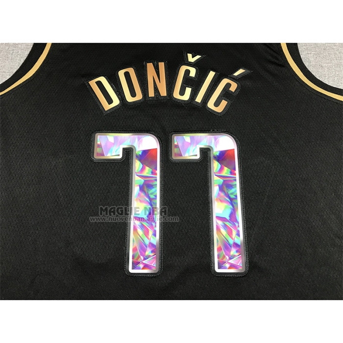 Maglia
 Luka Doncic NO 77 Dallas Mavericks Golden Edition 2021-22 Nero
